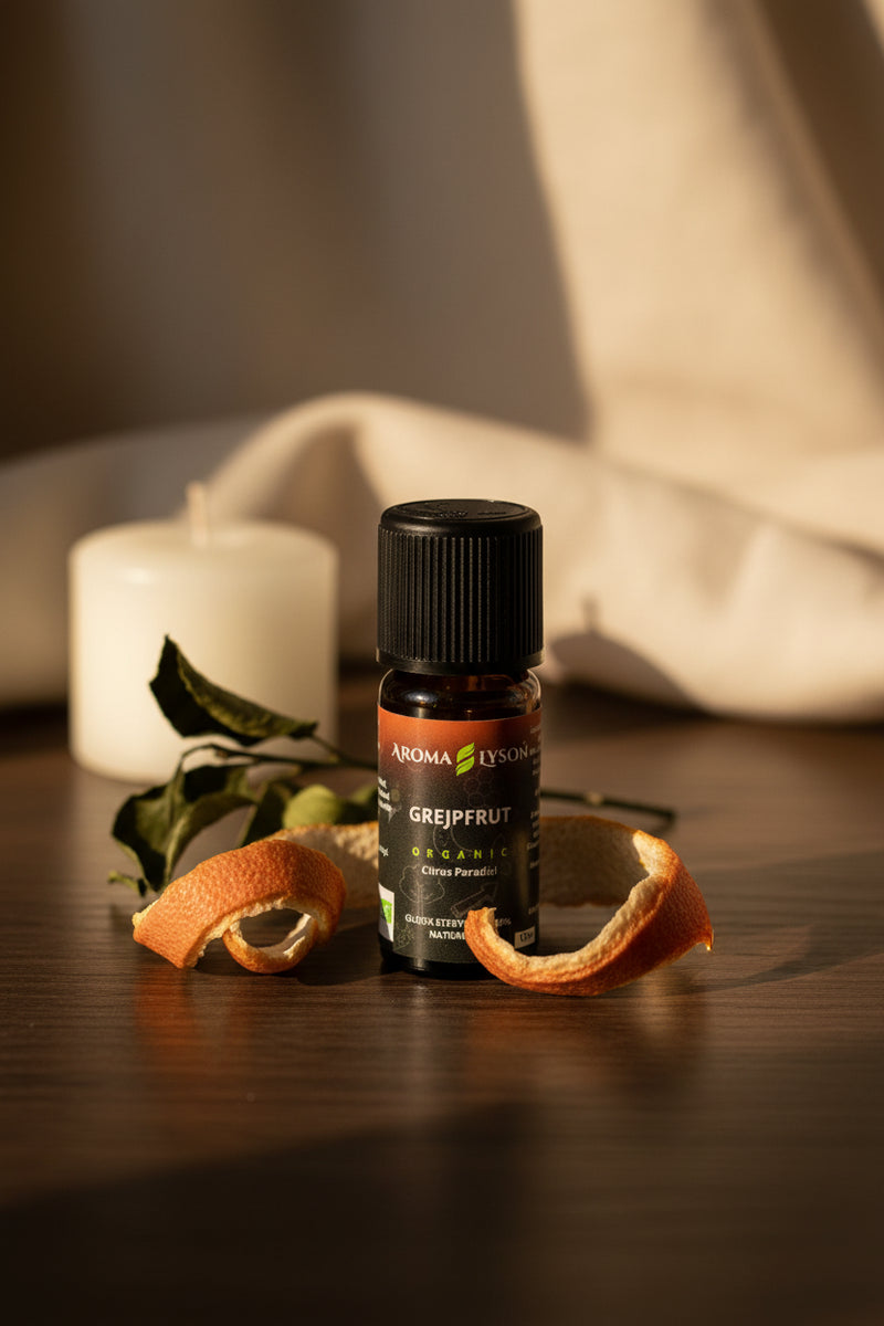 Zdjęcie lifestylowe Olejek eteryczny grejpfrutowy BIO 10 ml Aroma Łysoń 