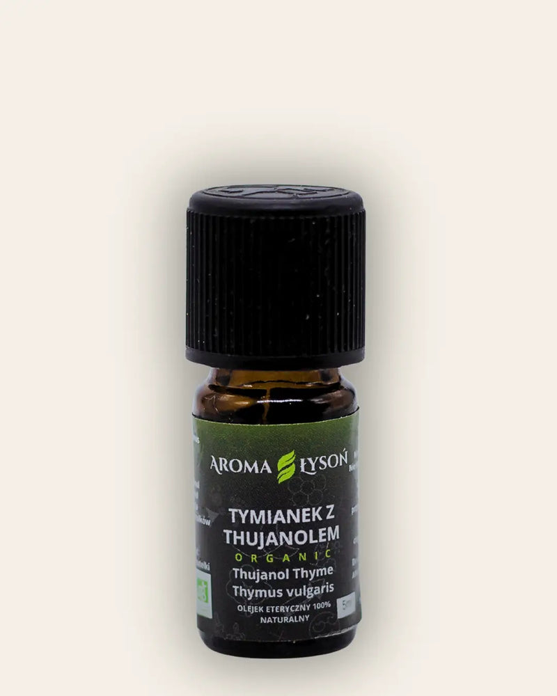 Olejek eteryczny tymianek z thujanolem BIO 10 ml Aroma Łysoń – naturalny olejek aromaterapeutyczny z tymianku, 100% czysty i ekologiczny.
