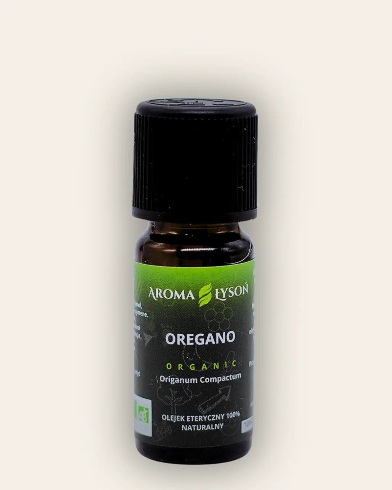 Olejek eteryczny z oregano BIO 10 ml Aroma Łysoń – naturalny olejek aromaterapeutyczny z oregano, 100% czysty i ekologiczny.
