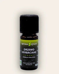 Olejek eteryczny drzewo herbaciane BIO 10 ml Aroma Łysoń – naturalny olejek aromaterapeutyczny z drzewa herbacianego, 100% czysty i ekologiczny.