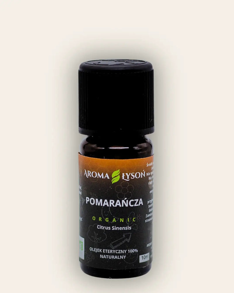 Olejek eteryczny z pomarańczy BIO 10 ml Aroma Łysoń – naturalny olejek aromaterapeutyczny z z pomarańczy, 100% czysty i ekologiczny