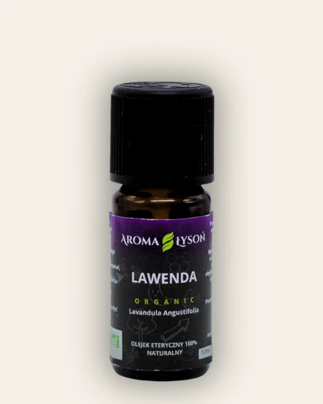 Olejek eteryczny lawendowy BIO 10 ml Aroma Łysoń – naturalny olejek aromaterapeutyczny z lawendy, 100% czysty i ekologiczny.